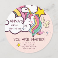 Anniversaire. Cute Unicorne avec de mignons Coeurs
