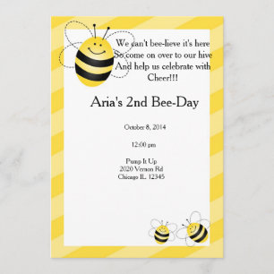 Invitation Anniversaire d'abeille