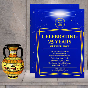 Invitation Anniversaire d'affaires moderne Marine Blue Design