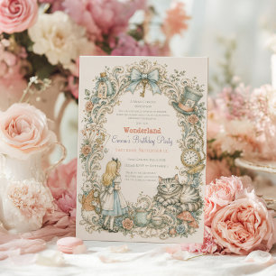 Invitation Anniversaire d'Alice au Pays des Merveilles