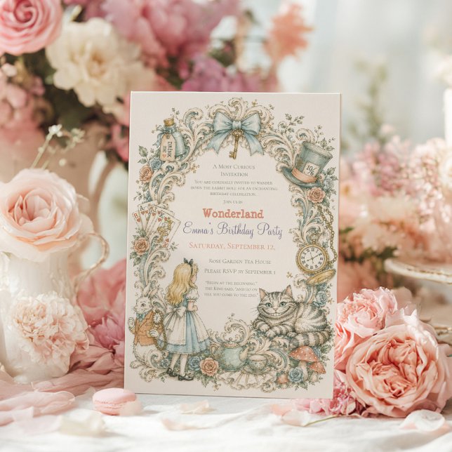 Invitation Anniversaire d'Alice au Pays des Merveilles (Créateur téléchargé)