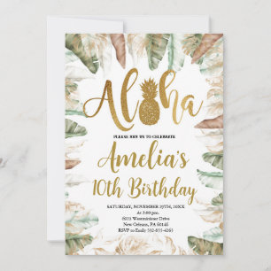 Invitation Anniversaire d'Aloha, Anniversaire de Luau, N'impo