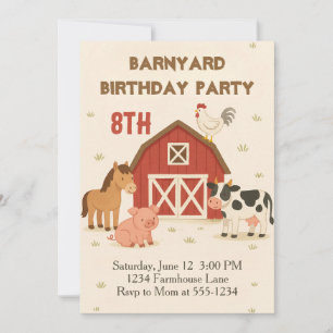 Invitation Anniversaire d'animal de la ferme