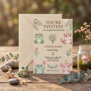 Invitation Anniversaire dans la jungle : Dinosaure piétine,