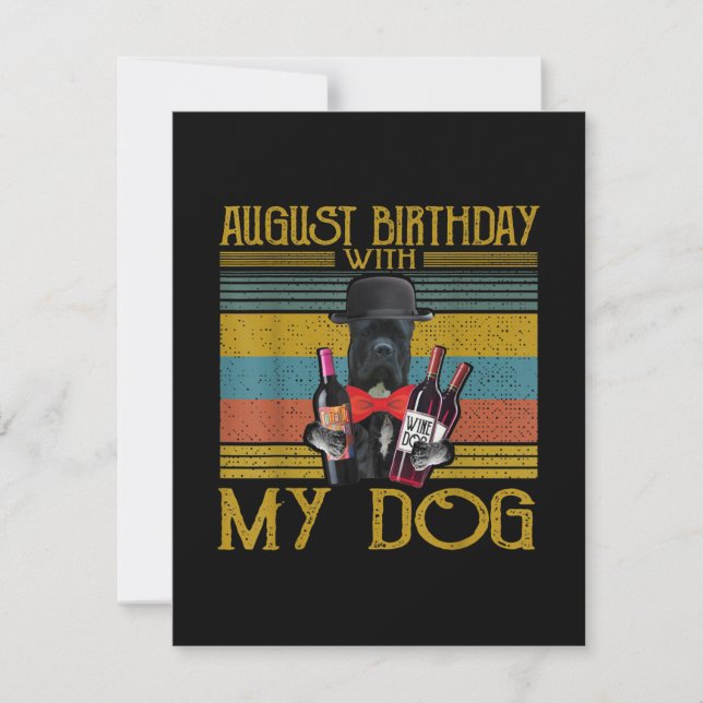 Invitation Anniversaire d'août avec mon chien Cane Corso 2020 (Devant)