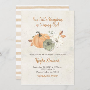 Invitation Anniversaire d'automne Le petit Citrouille est un