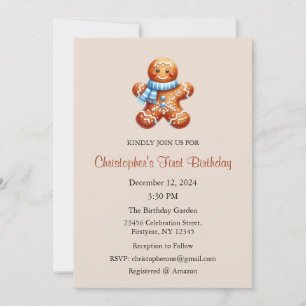Invitation Anniversaire de 1 an à Noël, Premier anniversaire