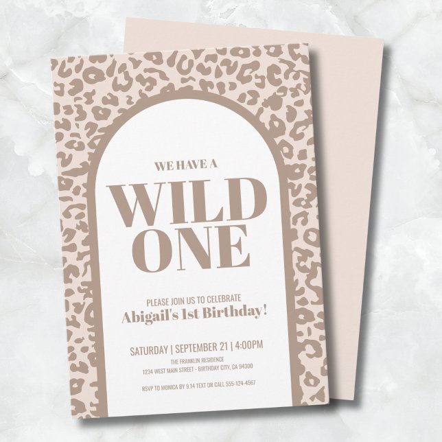 Invitation Anniversaire de 1 an de Modern Wild One (Modern Wild One 1st Birthday Party Invitation)