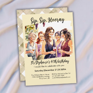 Invitation Anniversaire de 40 ans de femme avec dégustation d