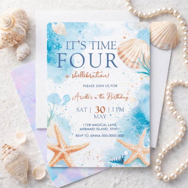 Invitation Anniversaire de 4 ans de la Petite Sirène (Créateur téléchargé)