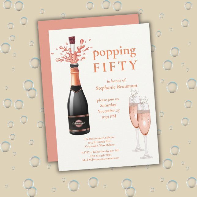Invitation Anniversaire de 50 ans drôle d'une femme avec cham (Créateur téléchargé)