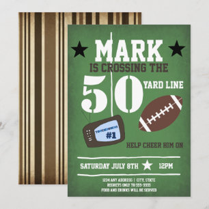 Invitation Anniversaire de 50 ans sur le thème du football