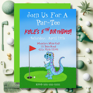 Invitation Anniversaire de 5 ans sur le thème du golf avec di