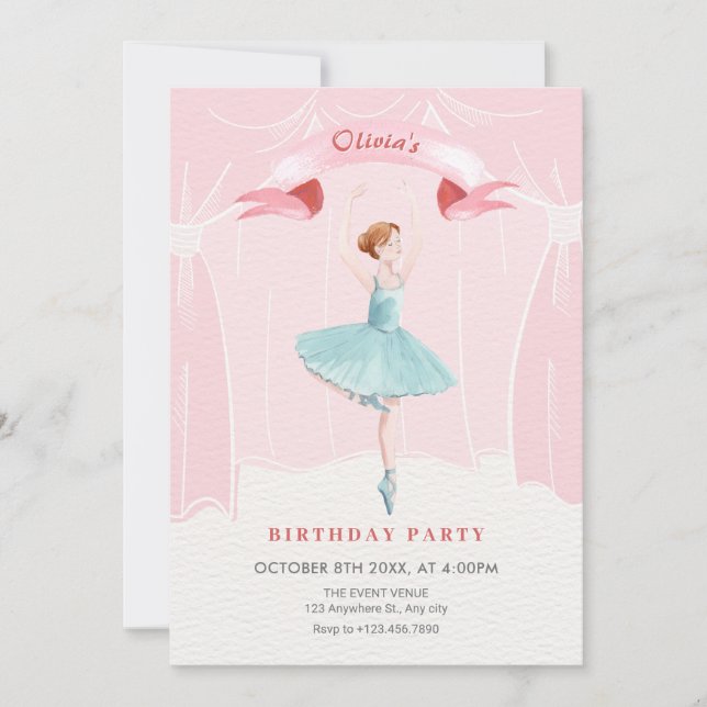 Invitation anniversaire de Ballerina (Devant)