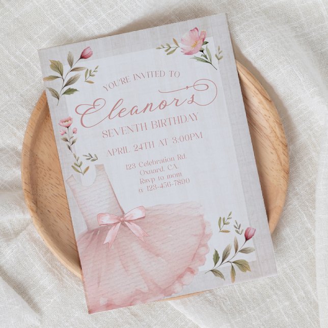 Invitation Anniversaire de Ballerina, Tutu, Tutu rose, Annive (Créateur téléchargé)