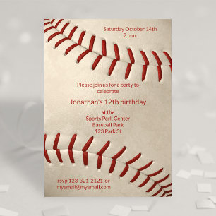 Invitation anniversaire de base-ball pour enfants ou fête d'é
