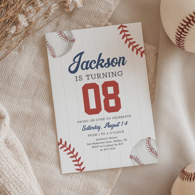 Invitation Anniversaire de baseball rétro (Créateur téléchargé)