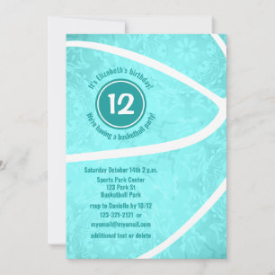 Invitation anniversaire de basket-ball pour filles ou fête d'