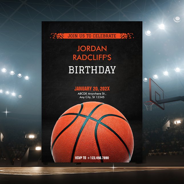 Invitation Anniversaire de basketball (Créateur téléchargé)