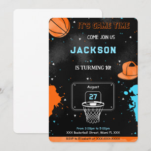 Invitation anniversaire de basketball modifiable