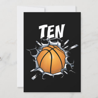 Invitation Anniversaire de basketball pour garçon de 10 ans D