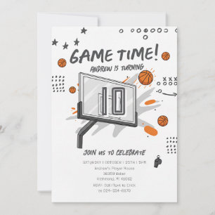 Invitation Anniversaire de basketball simple et personnel