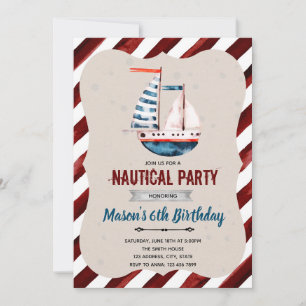 Invitation anniversaire de bateau nautique