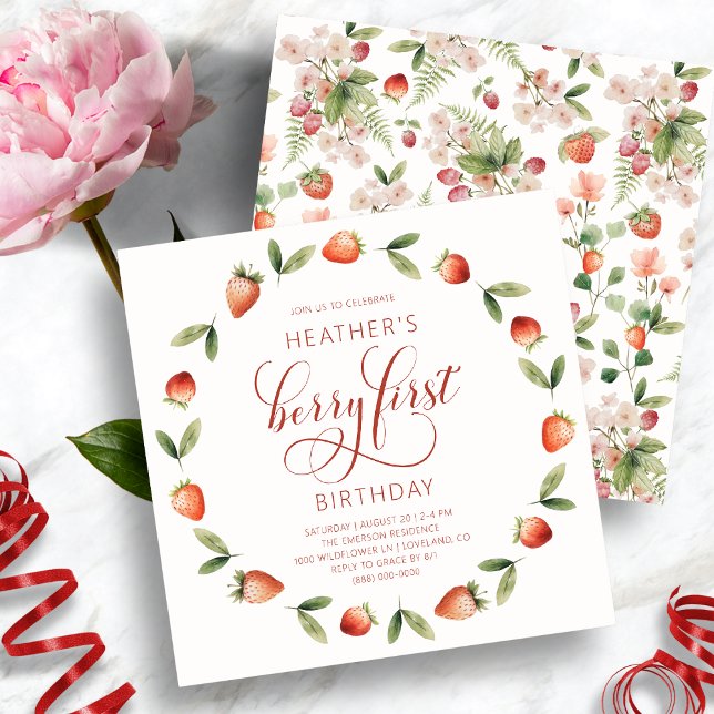 Invitation Anniversaire de Berry (Berry First Birthday Invitation
)