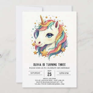 Invitation Anniversaire de Bliss Unicorn Enchanted
