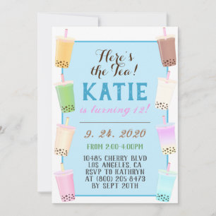 Invitation Anniversaire de Boba Tea
