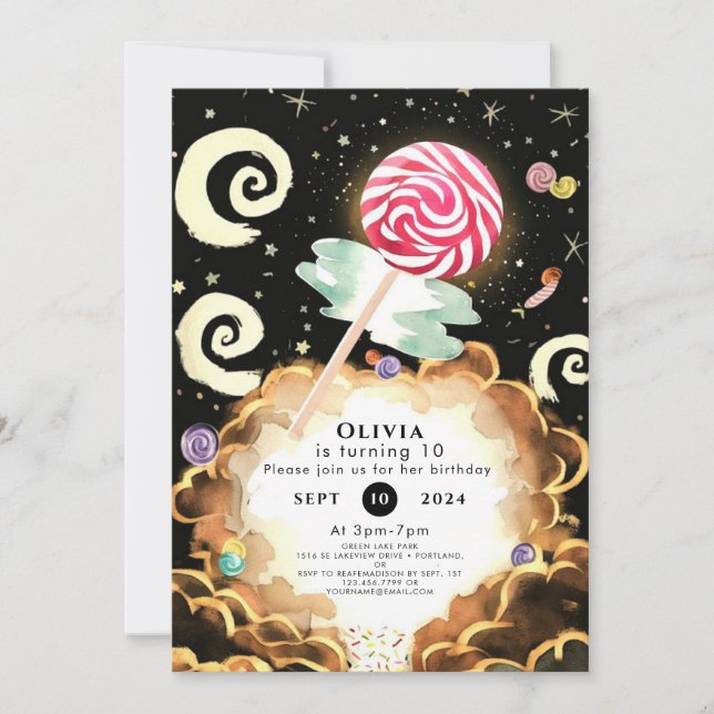 Invitation Anniversaire de Boho Candyland simple (Devant)