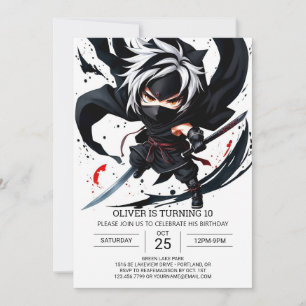 Invitation Anniversaire de Boho Ninja Sword