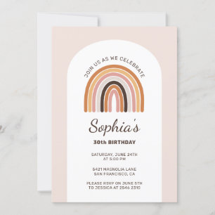 Invitation Anniversaire de Boho Rainbow