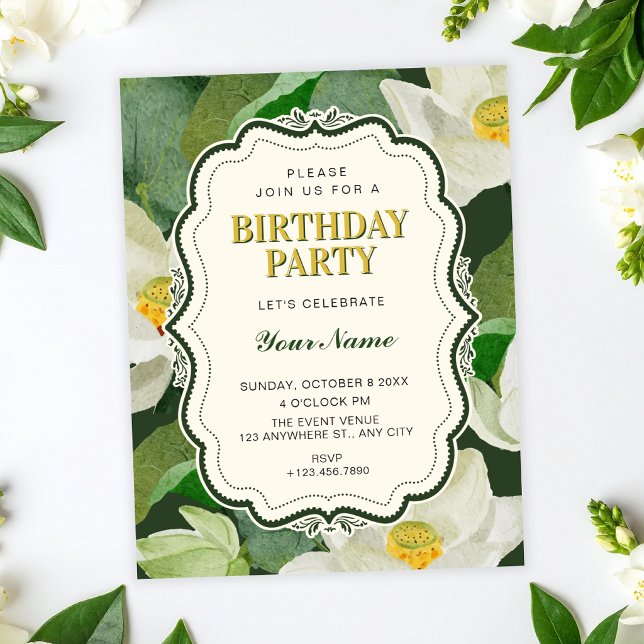 Invitation Anniversaire de Botanique Verte  (Créateur téléchargé)
