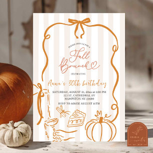 Invitation Anniversaire de brunch automnal dessiné à la main