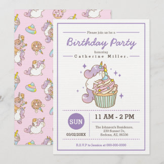 Invitation Anniversaire de Bubu et Moonch Unicorn