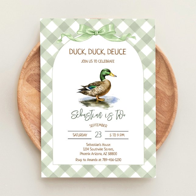 Invitation Anniversaire de Canard Colvert Deuce Canard (Créateur téléchargé)