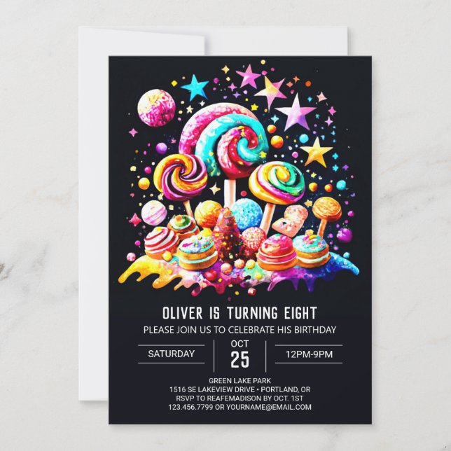 Invitation Anniversaire de Candyland Bliss (Devant)