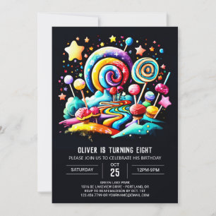 Invitation Anniversaire de Candyland Whimsy