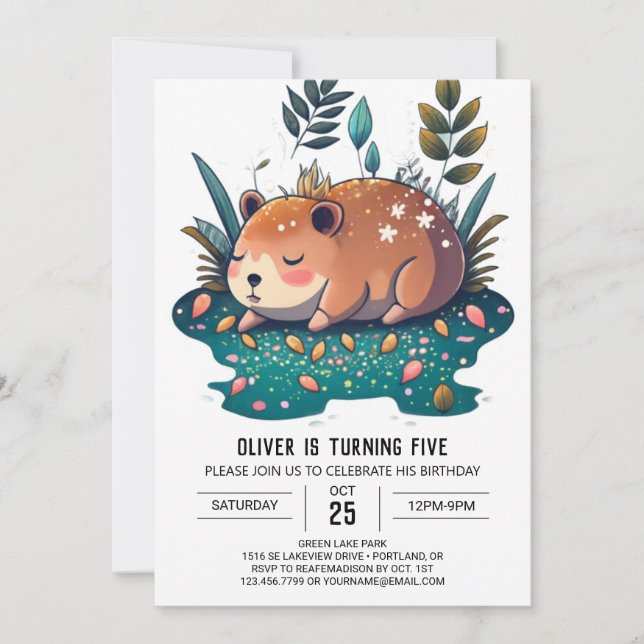 Invitation Anniversaire de Capybara Haven (Devant)