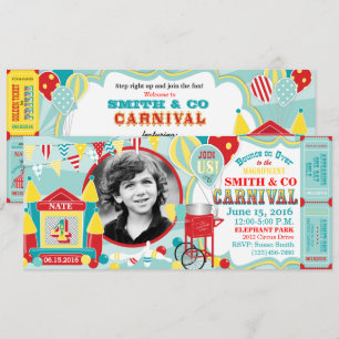 Invitation Anniversaire de carnaval de Chambre de rebond