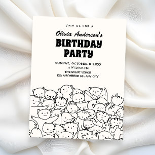 Invitation Anniversaire de chats mignons
