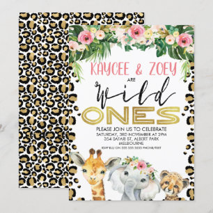 Invitation Anniversaire de Cheetah Floral