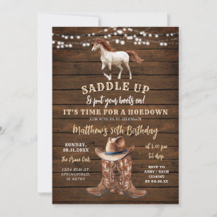 Invitation Anniversaire de Cheval de Cowboy Occidental 