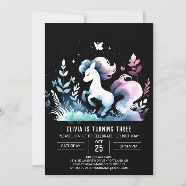 Invitation Anniversaire de Cheval de la Forêt (Devant)