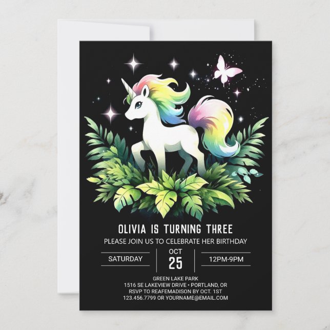 Invitation Anniversaire de Cheval de la Jungle (Devant)