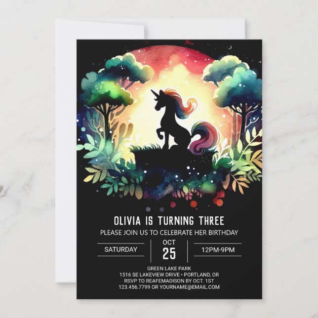 Invitation Anniversaire de Cheval pour Enfants (Devant)