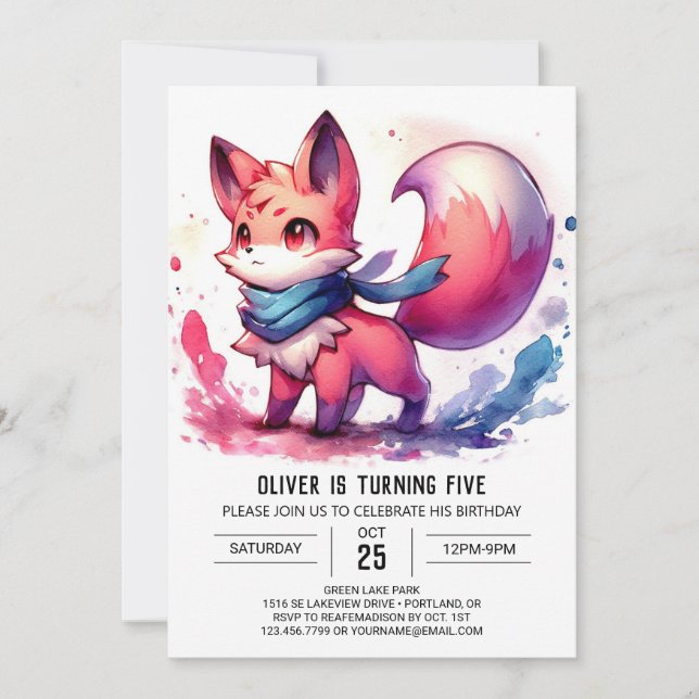 Invitation Anniversaire de Chic Fox (Devant)