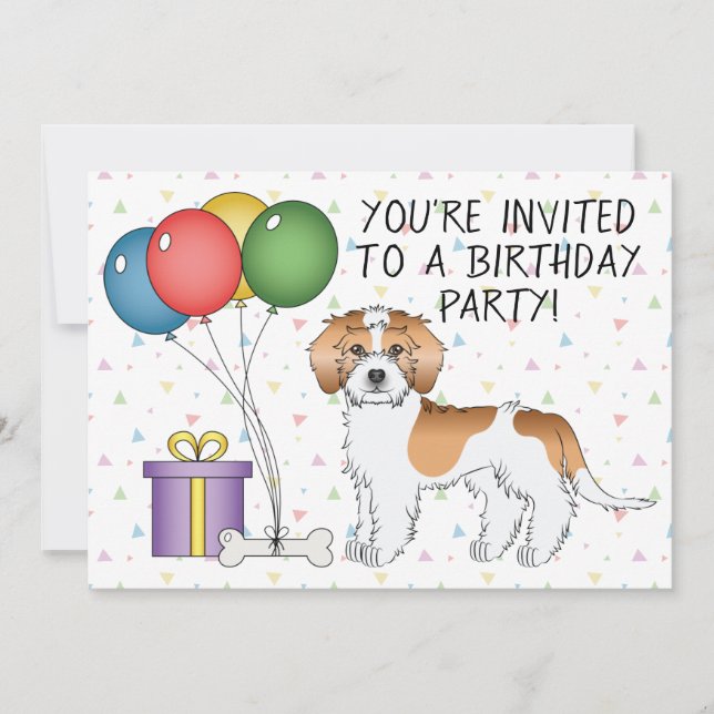 Invitation Anniversaire de chien Mini Goldendoodle couleur ab (Devant)