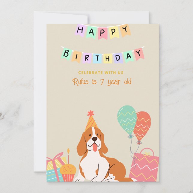 Invitation anniversaire de chien personnalisé (Devant)
